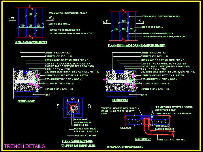 Catch Basin & Drain Design CAD- Construction Details